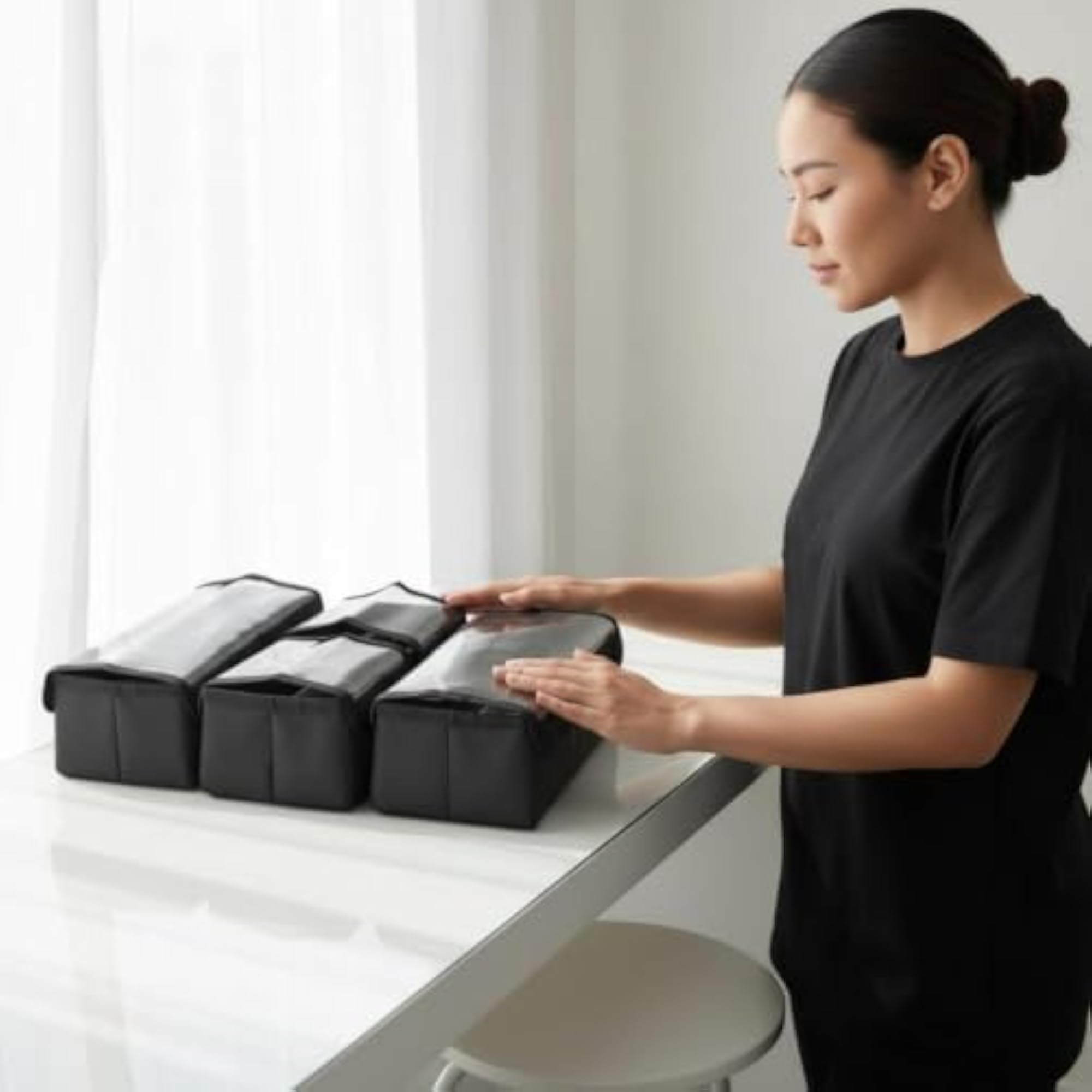 Foldable Makeup Storage Box, Modular Cosmetic Case for Travel